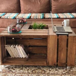 Table Salon: Caisse en bois