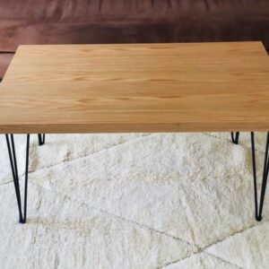 Table Salon en bois, Pieds en fer forgé