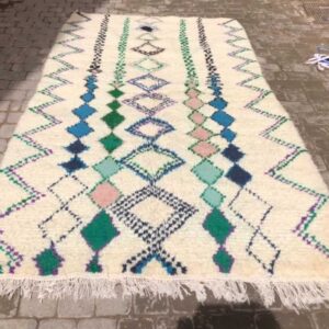 Tapis Azilal, rayures et losanges multicolores